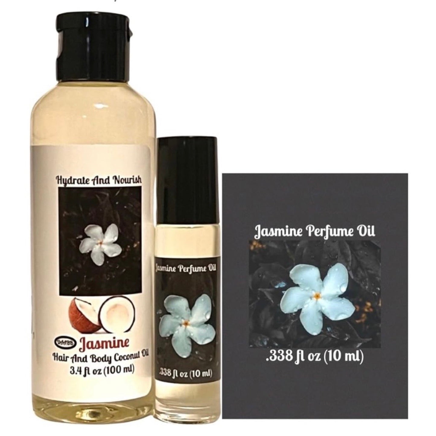 Jasmine Roll-On Perfume Oil and Body Oil Set