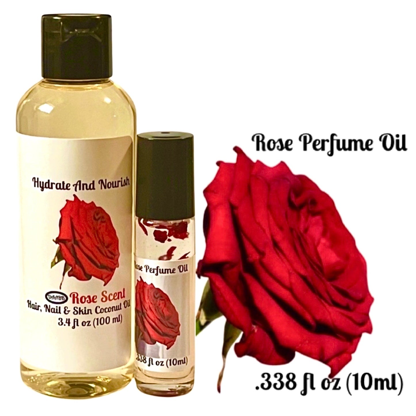 Rose Roll-On Perfume Oil and Body Oil Set