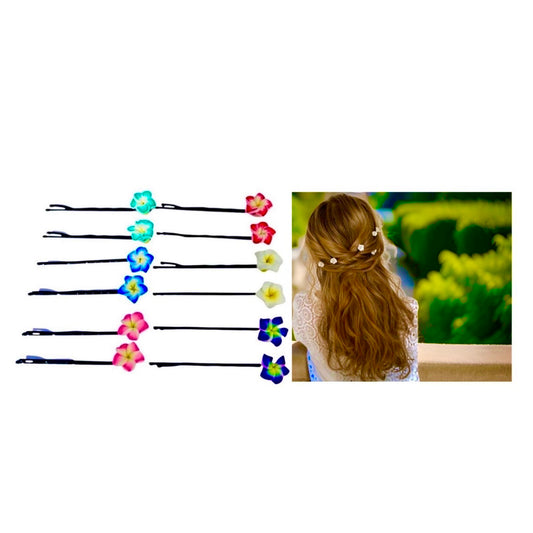 Plumeria Flower Bobby Pins 12 Piece Set